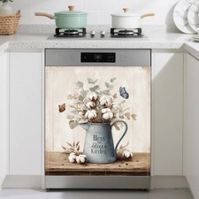 Cotton Flower Butterfly Dishwasher Magnet Cover Front Dishwasher Sticker Reus... Dishwasher Sticker price