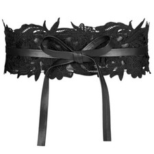 Women Lace Waist Belt Corset Waist Band Belt For Dress Obi Bowknot Cinch Wide Corset & Waist Band price