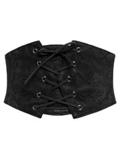 Womens Lace-up Corset Waist Belt Elastic Stretch Wide Band Waspie Underbust Top Corset & Waist Band price