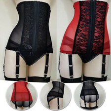 USA Unisex Boned Firm Shaping Waist Cincher Garter Belts With 6 Removable Straps Corset & Waist Band price