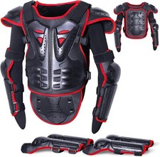 Kids Motorcycle Full Body Armor Jacket Chest Protector Gear Elbow Pads Xmas Gift Breast Pads & Protectors price