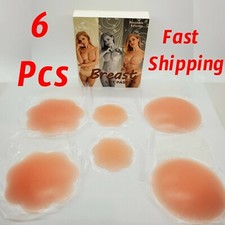 6 pc Breast Lift Pasties Adhesive Silicone Nipple Cover Bra REUSABLE! FAST SHIP! Breast Pads & Protectors price