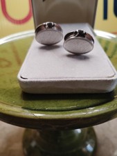 Vintage Silver Tone Cufflinks with Textured Design Cufflinks price