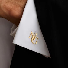 Customized Two Letters Name Initials Cufflinks Pair Jewelry Men Women Silver Cufflinks price