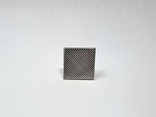 Single Replacement Vintage Hickok Cufflink Silver Tone Square Diagonal Ribbed Cufflinks price