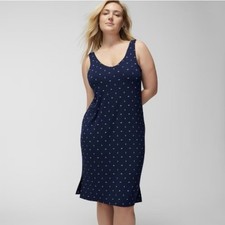 SOMA Cool Nights Womens Size XXL Nightgown Navy Blue Midi Lace Trim Tank Chimise Nightgown & Pajamas price
