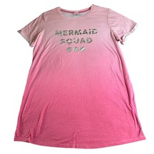 Mermaid Squad Nightgown Womens Size XL Pink Pajamas Nightshirt Pjs Nightgown & Pajamas price