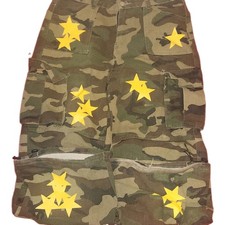 Men’s Green Brown Camo Cargo Pants Yellow Star Patches Straight Leg Size 32 Pants, Shorts, Leggings price