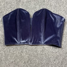 Victoria's Secret Corset Top Womens Large Navy Blue Velvet Lace Dream Angels Corset price