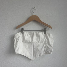 Princess Polly White Strapless Boned Corset Top Button Closure Size US 6 Corset price