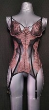 Victoria’s Secret Bustier Corset Womens Size 36D Lace Mesh Garters Sexy Corset price
