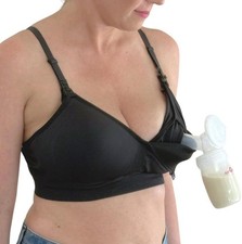 SimpleClasp Wire-Free Seamless Hands-Free Nursing Pumping Bra, Black Nursing Bra price