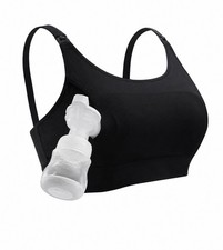 Wireless Hands-Free Pumping Nursing Bra Black Adjustable Straps Nylon/Spandex Nursing Bra price