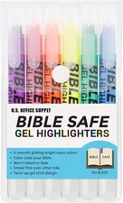 U.S. Office Supply Gel Highlighters, 6 Pack, Neon Fluorescent Colors - Bible Saf Highlighter price