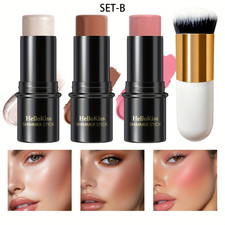 4Pcs Contour Stick Set Highlighter Blush Bronzer Cream Makeup With Brush Highlighter price