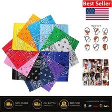 Versatile 12PCS Double-Sided Paisley Bandanas | Perfect for All Ages & Styles Bandana (Outdoor) price