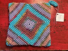 PURPLE CAT CRAFTS Handmade Crocheted Trivet Potholder Hot Pad Square Colorful Trivet price