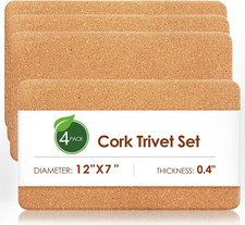 Cork Trivets for Hot Dishes Rectangle, 12" X 7" High-Density Thick Cork Trivets Trivet price