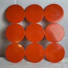 Vintage Pure Design Orange Metal Circle Trivet Mid Century Modern Industrial Trivet price