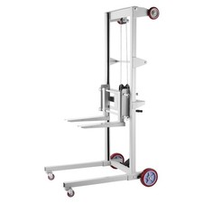 Uimoso Material Lift Winch Stacker 551 lbs Capacity Pallet Truck w/70" Max Lift Pallet Trucks price