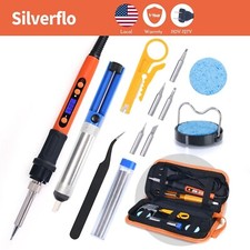 100W Electric Soldering Iron Tool Kit Solder Wire Tips Desoldering Pump Twzeer Solder & Soldering Iron price