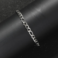 Gold Plated Stainless Steel Figaro Chain Bracelet 5mm Unisex Hip Hop Jewelry Men Steel Bracelet price