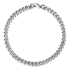 3/5/7/9/11mm Silver Curb Cuban Stainless Steel Bracelet Men Women Chain 7-11inch Steel Bracelet price