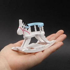 Cute 1:12 Dollhouse Blue Wooden Rocking Horse Miniature Baby Room Furniture Baby Room Furniture price