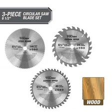 3-Piece 6-1/2-inch Circular Saw Blade Set Saws price