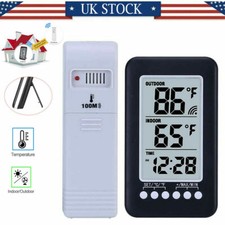Digital Thermometer Clock Temperature Wireless Transmitter Meter Indoor/Outdoor Thermometer price
