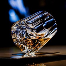 Hand Cut Whiskey Glass 7oz Lead Free Crystal Rock Glass Diamond Cut Tumbler Gift Liquor Glass price