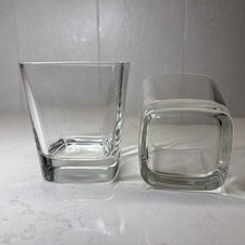 Pair of 4” Tall 3.5” Square Heavy Bottom Whiskey Glass NEW Liquor Glass price