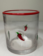 Chili Peppers Embedded Icon Juice/ Liquor Glass Red Trim - New Liquor Glass price