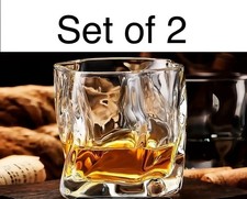 NEW Set of 2 Whiskey Glass - Bourbon Tequila Rum Liquor Unique Bar Gift Set Liquor Glass price