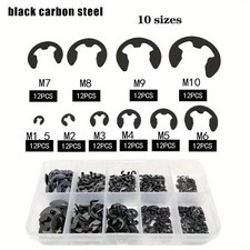 120PCS Black Stainless Steel Snap Ring E-Clip Circlip Washer Assortment Set Rivet price