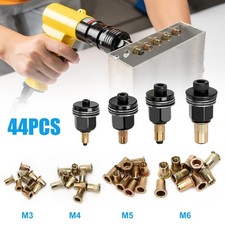 44pcs Manual Rivet Nut Tool Kit M3-M6 Carbon Steel Nutsert Riveting Adapter Set Rivet price