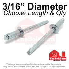 3/16" Dome Head Blind Pop Rivets Aluminum/Aluminum Mandrel Plain(Pick Size &Qty) Rivet price