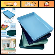 Large Unbreakable Serving Trays Set of 4 | 15” x 10” Rectangular Platters | BPA- Serving Tray price