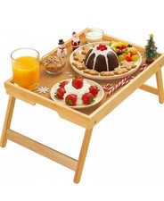 Bamboo Breakfast Bed Tray Table with Folding Legs Serving Tray price