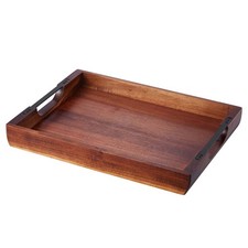 Uimoso Acacia Wood Serving Tray 17x12.2 Inch with Handles for Food or Laptop Use Serving Tray price
