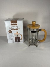 Glass And Stainless French Press Coffee Maker With Bamboo Handle Holds 20oz 7.5" French Press price