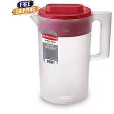 Rubbermaid Simply Pour Pitcher 1 Gallon Clear Red Top Drink Beverage Jug Pitcher price