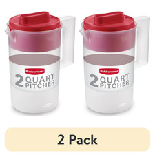 2 pack, Rubbermaid Plastic Pitcher, Clear/Red, 2 Quart. Pitcher price