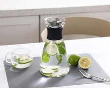 Glass Pitcher Stainless Steel Silicone Filter Lid 37oz/1100ml for Tea juice Pitcher price