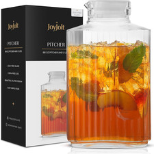 68Oz Glass Pitcher with Lid (2 Lids), Rectangle Beverage Serveware and Storage Pitcher price