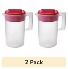 Rubbermaid Simply Pour 1 Gallon Plastic Pitcher, Clear/Red, 2 Pack. Pitcher price