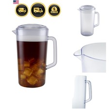 Heavy-Duty 1 Gallon Plastic Pitcher with Lid, Clear, BPA Free Pitcher price