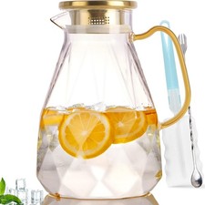 Glass Pitcher, 2.2 Liter Water Pitcher With Lid,Iced Tea Pitcher for Fridge Pitcher price