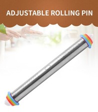17 in Stainless Steel Adjustable Rolling Pin w/Thickness Rings for Baking Rolling Pin price
