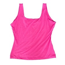 Hot Pink Square Neck Doubled Lined Tank Top Sleeveless Bodysuit Style Size XL Tank Top & Bodysuit price